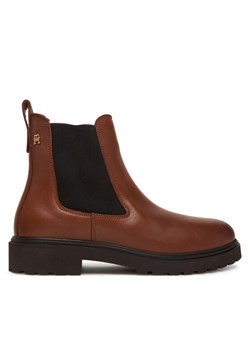 Sztyblety Tommy Hilfiger Cleated FW0FW08766 Brązowy ze sklepu eobuwie.pl w kategorii Botki - zdjęcie 185658838