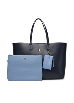 Torebka Tommy Hilfiger Th Icon AW0AW17667 Granatowy ze sklepu eobuwie.pl w kategorii Torby Shopper bag - zdjęcie 185658869