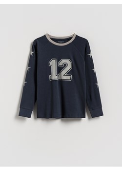 Reserved - Bawełniany longsleeve - granatowy ze sklepu Reserved w kategorii T-shirty chłopięce - zdjęcie 185661907