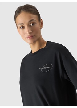 Damski t-shirt z nadrukiem 4F 4FRSS24TTSHF2089 - czarny ze sklepu Sportstylestory.com w kategorii Bluzki damskie - zdjęcie 185671126