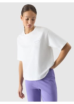 Damski t-shirt z nadrukiem 4F 4FRSS24TTSHF2089 - biały ze sklepu Sportstylestory.com w kategorii Bluzki damskie - zdjęcie 185671138
