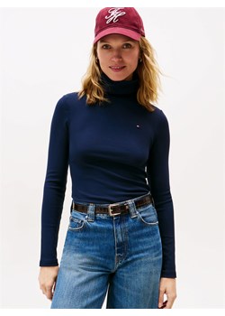 Tommy Hilfiger Damska koszulka z długim rękawem Kobiety Dżersej granatowy jednolity ze sklepu vangraaf w kategorii Bluzki damskie - zdjęcie 185676816