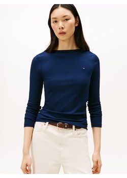 Tommy Hilfiger Damska koszulka z długim rękawem Kobiety wiskoza granatowy jednolity ze sklepu vangraaf w kategorii Bluzki damskie - zdjęcie 185676825