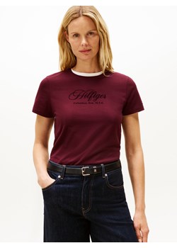 Tommy Hilfiger Koszulka damska Kobiety Bawełna bakłażanowy jednolity ze sklepu vangraaf w kategorii Bluzki damskie - zdjęcie 185676836