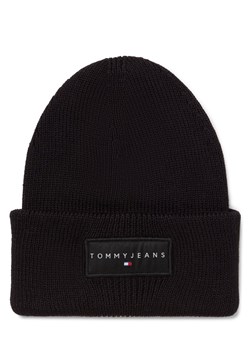 Tommy Jeans Damska czapka z dzianiny Kobiety Bawełna czarny jednolity ze sklepu vangraaf w kategorii Czapki zimowe damskie - zdjęcie 185676847