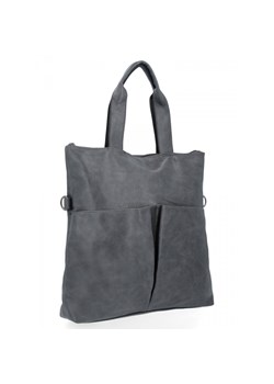 Uniwersalna Torebka Damska Hernan Shopper Bag XL Szara ze sklepu PaniTorbalska w kategorii Torby Shopper bag - zdjęcie 185684938