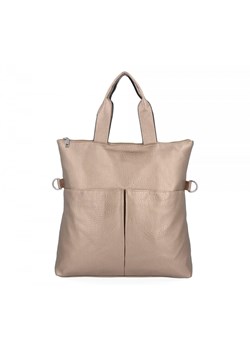 Torebka Damska Shopper Bag XL firmy Hernan HB0362 Stare Złoto ze sklepu PaniTorbalska w kategorii Torby Shopper bag - zdjęcie 185684978