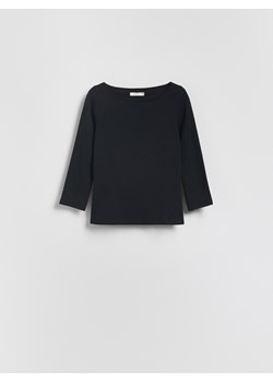 Reserved - Bawełniany longsleeve - czarny ze sklepu Reserved w kategorii Bluzki damskie - zdjęcie 185685338