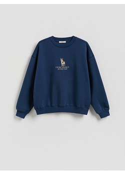 Reserved - Bluza z ozdobnym haftem - granatowy ze sklepu Reserved w kategorii Bluzy damskie - zdjęcie 185685735