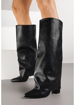 Czarne Botki na Obcasie Typu Słupek ze Zdejmowaną Cholewką Naluvessa - id: RQ533-38-BLACK - marki Renee - 185686146 Czarne Botki na Obcasie Typu Słupek ze Zdejmowaną Cholewką Naluvessa ze sklepu renee.pl w kategorii Botki - zdjęcie 185686146