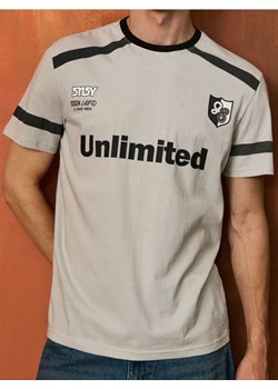 Sinsay - Koszulka sportowa - kremowy ze sklepu Sinsay w kategorii T-shirty męskie - zdjęcie 185689736