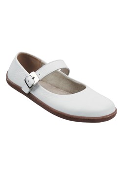 Barefoot skórzane minimalistyczne półbuty damskie białe Nika Komfort 1445 ze sklepu ulubioneobuwie w kategorii Półbuty damskie - zdjęcie 185689947