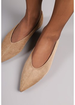 Ciemnobeżowe Klasyczne Balerinki Vices z Noskiem w Szpic Farrie ze sklepu renee.pl w kategorii Balerinki - zdjęcie 185690178