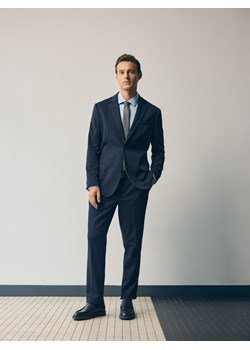 Reserved - Spodnie garniturowe slim fit - granatowy ze sklepu Reserved w kategorii Spodnie męskie - zdjęcie 185690548