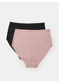 Sinsay - Prążkowane figi z wysokim stanem 2 pack - różowy ze sklepu Sinsay w kategorii Majtki damskie - zdjęcie 185693497