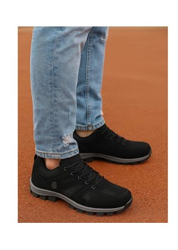 Męskie buty trekkingowe Duże rozmiary Czarne /B5-1 18106 T436/ ze sklepu Pantofelek24.pl w kategorii Buty trekkingowe męskie - zdjęcie 185693599