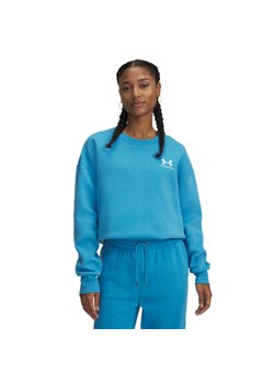 Damska bluza dresowa nierozpinana bez kaptura Under Armour UA Icon Fleece OS Crew - niebieska ze sklepu Sportstylestory.com w kategorii Bluzy damskie - zdjęcie 185693745