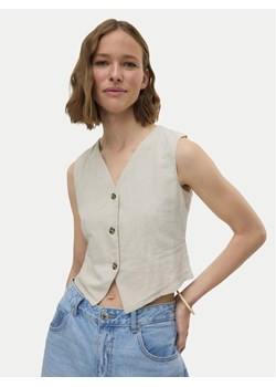 Vero Moda Kamizelka Caia 10333795 Beżowy Regular Fit ze sklepu MODIVO w kategorii Kamizelki damskie - zdjęcie 185695178