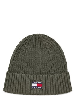 Tommy Jeans Męska czapka z dzianiny Mężczyźni Bawełna oliwkowy jednolity ze sklepu vangraaf w kategorii Czapki zimowe męskie - zdjęcie 185699365