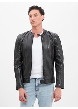 Mauritius Męska kurtka skórzana Mężczyźni skóra czarny jednolity ze sklepu vangraaf w kategorii Kurtki męskie - zdjęcie 185699366
