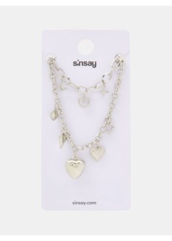 Sinsay - Zestaw biżuterii: naszyjnik i bransoletka - srebrny ze sklepu Sinsay w kategorii Naszyjniki - zdjęcie 185702208