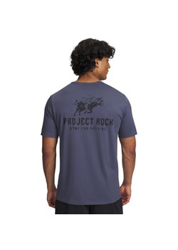 Męska koszulka z nadrukiem Under Armour Project Rock Q3 SS - szara ze sklepu Sportstylestory.com w kategorii T-shirty męskie - zdjęcie 185704245
