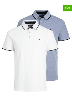 Jack &amp; Jones Koszulki polo (2 szt.) &quot;Jjpaulos&quot; w kolorze biało-błękitnym ze sklepu Limango Polska w kategorii T-shirty męskie - zdjęcie 185705057