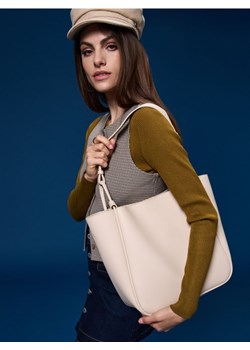 Sinsay - Torebka shopper z odpinaną kosmetyczką - kremowy ze sklepu Sinsay w kategorii Torby Shopper bag - zdjęcie 185708458
