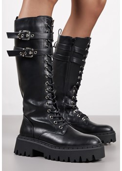 Czarne Kozaki Typu Workery Vices w Stylu Grunge ze Sprzączkami Eosette ze sklepu renee.pl w kategorii Kozaki damskie - zdjęcie 185708865