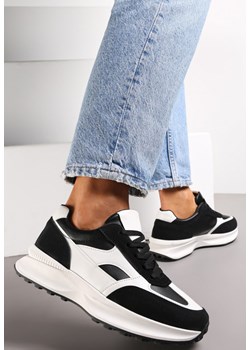 Czarne Sneakersy na Grubej Podeszwie z Modnymi Wstawkami Amonia ze sklepu born2be.pl w kategorii Buty sportowe damskie - zdjęcie 185708998