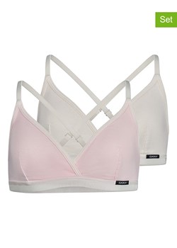 Skiny Topy (2 szt.) w kolorze białym i jasnoróżowym ze sklepu Limango Polska w kategorii Staniki dla dziewczynki - zdjęcie 185713497