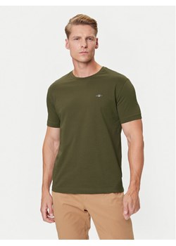 Gant T-Shirt Shield 2003184 Zielony Regular Fit ze sklepu MODIVO w kategorii T-shirty męskie - zdjęcie 185713658