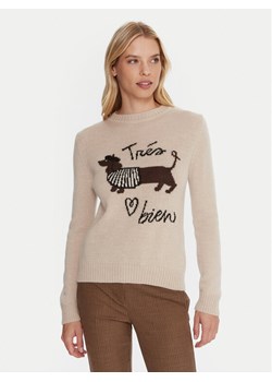 Weekend Max Mara Sweter Nitra 2525366292 Beżowy Regular Fit ze sklepu MODIVO w kategorii Swetry damskie - zdjęcie 185713788