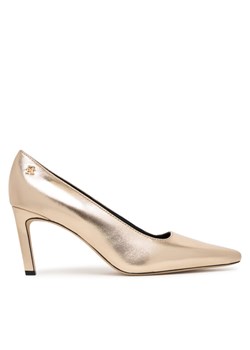 Tommy Hilfiger Szpilki Logo Metallic Pump Slanted Hl FW0FW08994 Złoty ze sklepu MODIVO w kategorii Czółenka - zdjęcie 185713835