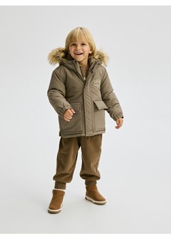 Reserved - Ocieplana kurtka z kapturem - beżowy ze sklepu Reserved w kategorii Kurtki chłopięce - zdjęcie 185715585