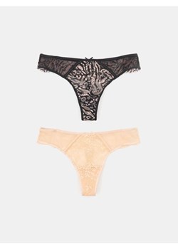 Sinsay - Stringi typu tanga 2 pack - czarny ze sklepu Sinsay w kategorii Majtki damskie - zdjęcie 185715995