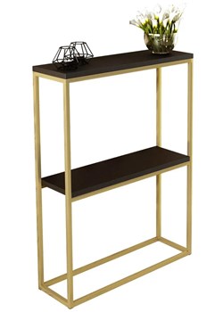 Wąska konsola w stylu glamour złoty + czarny - Carello 3X ze sklepu Edinos.pl w kategorii Konsole - zdjęcie 185717408