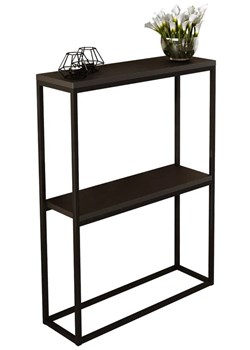 Czarna konsola loft z metalowym stelażem - Carello 4X ze sklepu Edinos.pl w kategorii Konsole - zdjęcie 185717428