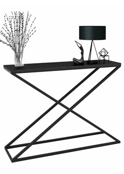Czarna konsola w stylu loft - Logan 4X ze sklepu Edinos.pl w kategorii Konsole - zdjęcie 185717636