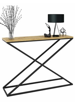 Idustrialna konsola czarny + dąb artisan - Logan 4X ze sklepu Edinos.pl w kategorii Konsole - zdjęcie 185717648