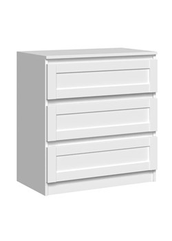 Biała minimalistyczna komoda z szufladami - Pirex 3X ze sklepu Edinos.pl w kategorii Komody - zdjęcie 185717857
