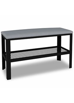 Nowoczesne siedzisko z półką na buty czarny + szary - Sagal 4X ze sklepu Edinos.pl w kategorii Zestawy mebli do przedpokoju - zdjęcie 185718138