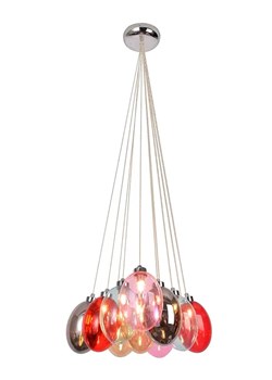 Wielokolorowa lampa wisząca z metalizowanego szkła - T007 - Iser ze sklepu Edinos.pl w kategorii Lampy wiszące - zdjęcie 185718196