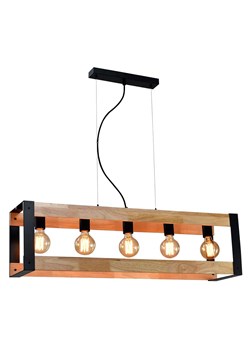 Industrialna lampa wisząca z drewnianymi elementami - T022 - Kavo ze sklepu Edinos.pl w kategorii Lampy wiszące - zdjęcie 185718306