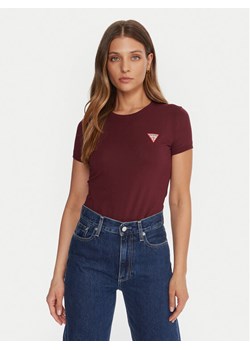 Guess T-Shirt W2YI44 J1314 Bordowy Regular Fit ze sklepu MODIVO w kategorii Bluzki damskie - zdjęcie 185719997
