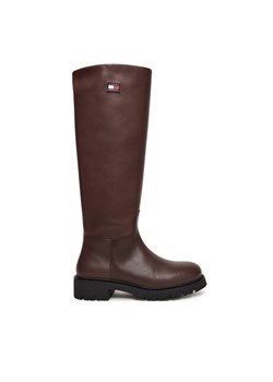 Kozaki Tommy Jeans Tjw Stretchy Long Shaft Boot EN0EN02828 Brązowy ze sklepu eobuwie.pl w kategorii Kozaki damskie - zdjęcie 185723065