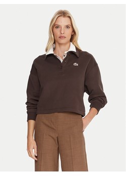 Lacoste Bluza SF5275 Brązowy Relaxed Fit ze sklepu MODIVO w kategorii Bluzy damskie - zdjęcie 185724095