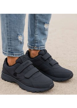Szare męskie buty sportowe na rzepy Sandic Duże rozmiary /G5-1 18117 T678/ ze sklepu Pantofelek24.pl w kategorii Buty sportowe męskie - zdjęcie 185728315