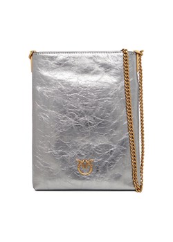 PINKO Torebka Flat Satchel AI 25-26 PCPL 105352 A2OT Srebrny ze sklepu MODIVO w kategorii Kopertówki - zdjęcie 185729935