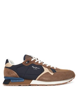 Pepe Jeans Sneakersy Brit Colors M PMS400004 Brązowy ze sklepu MODIVO w kategorii Buty sportowe męskie - zdjęcie 185731048